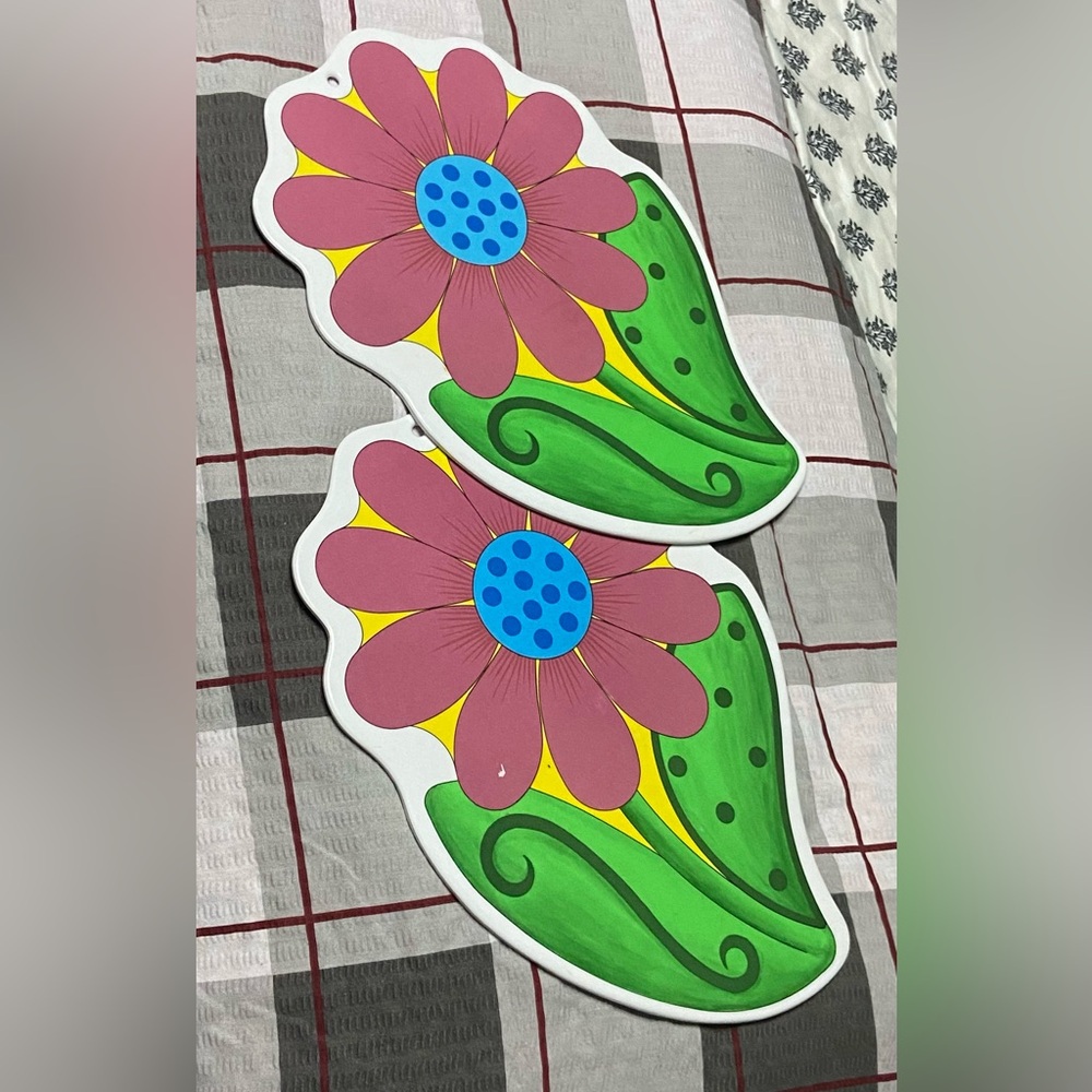 2PC. Set Melamine Hanging Floral Wall Decor